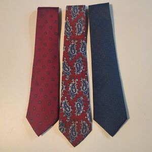 Dior Red and Blue Paisley Tie Set